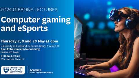 Computer gaming and eSports poster for the lecture series. 