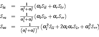 \begin{displaymath}\begin{array}{lll} S_{1\mathrm{c}} & = & \frac{1}{\alpha_1^2... ...alpha_1\alpha_2 S_{12}+\alpha_2^2 S_{22}\right)\\ \end{array}\end{displaymath}